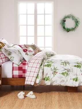 Levtex Home - Sleigh Bells Duvet Cover Set - Full/Queen Holiday Duvet Cover